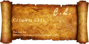 Czigány Lili névjegykártya